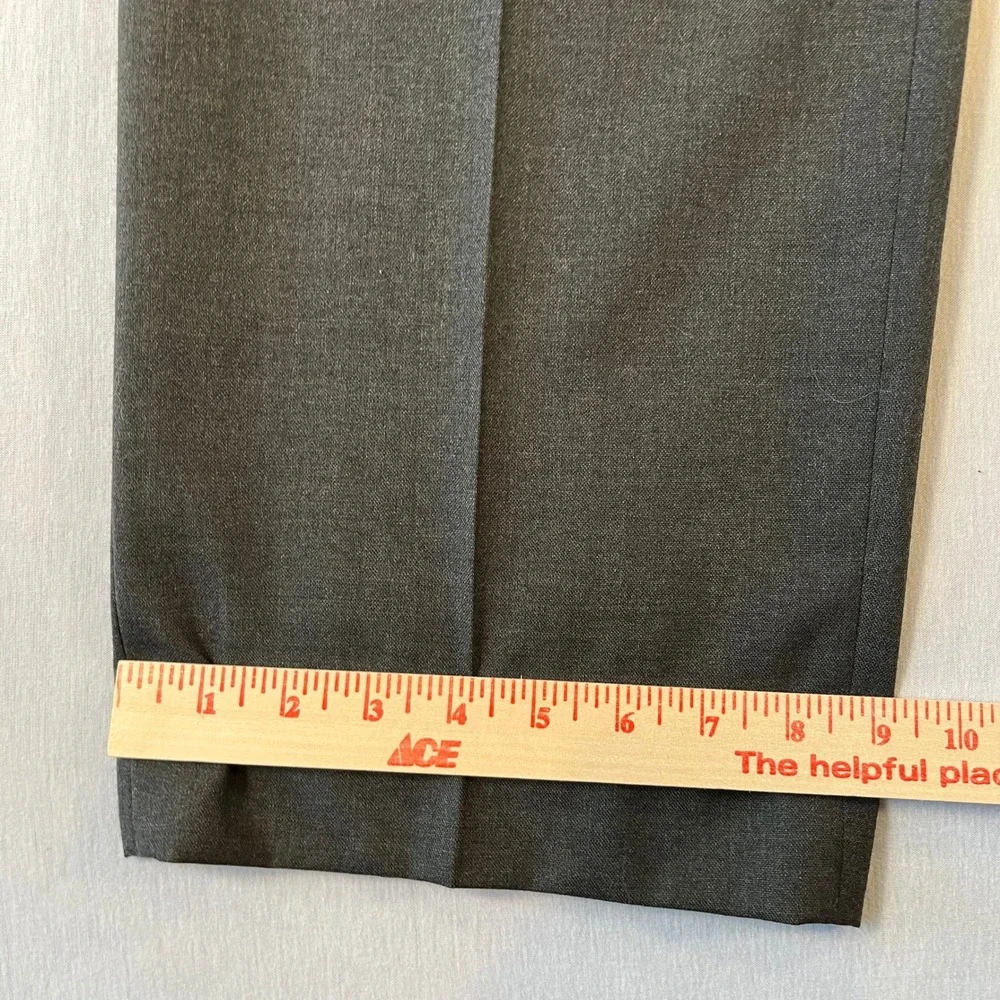 VTG Lands End Mens 38 (Fit 37x30.5) 100% Wool Pleated Dress Pants Charcoal USA